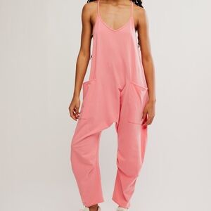 Free People Hot Shot Onesie Jumpsuit Bright Pink